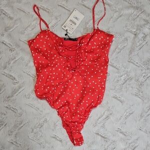 Zara Red Star-Print Bodysuit